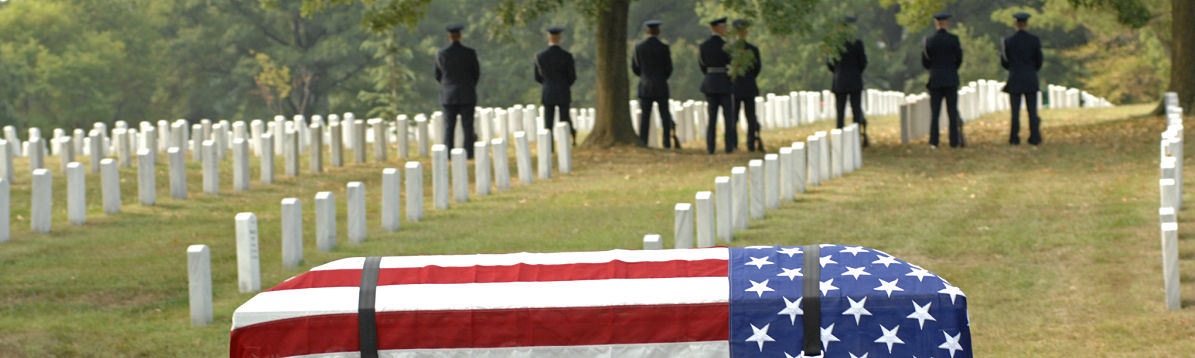 veterans burial in a graveyard
